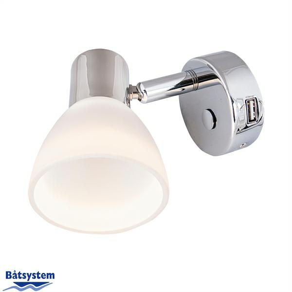 Leeslampje Leia LED met USB Chroom