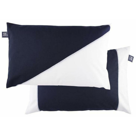 Buitenkussen set van 2 Navy-wit