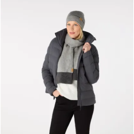 Tipped Beanie & Scarf Gift Set Grey Melange