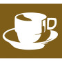 Koffie vlag, bruin 30X45