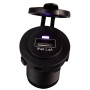 USB STOPCONTACT ENKEL 2.4A ZWART MET FLUSH FRAME
