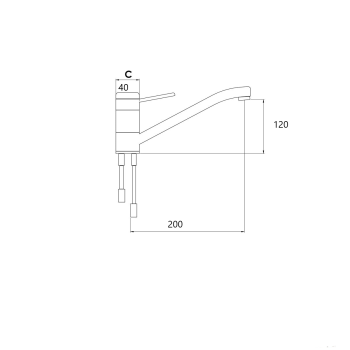 Kraan chroom 200mm