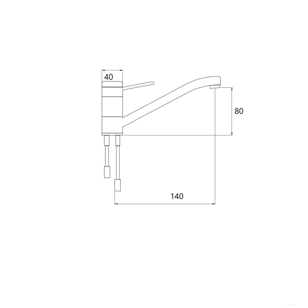 Kraan chroom 140mm