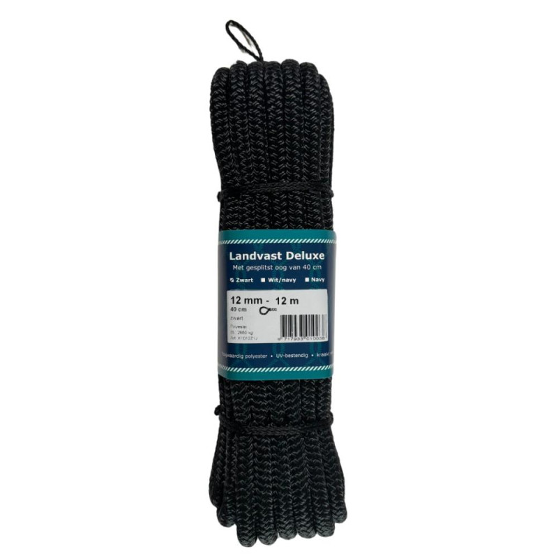 Landvast deluxe zwart 12mm x12m lus 40cm