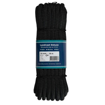 Landvast deluxe zwart 14mm x14m lus 40cm