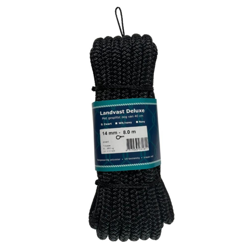 Landvast deluxe zwart 14mm x 8m lus 40cm