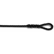 Fenderlijn met oog zwart 10mm-2,5m