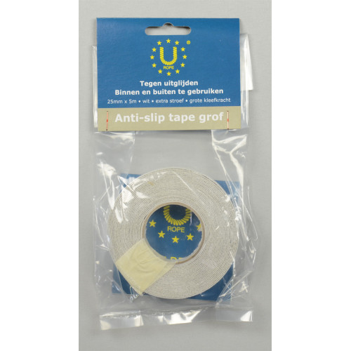 Anti-slip tape grof 25mm x 5m, wit