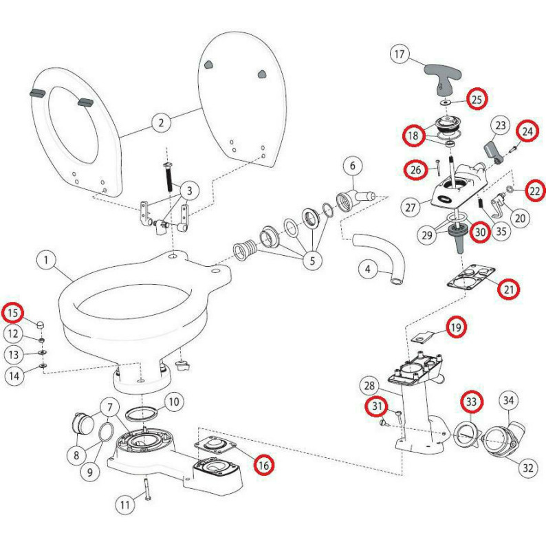 Jabsco Service Kit handtoiletten