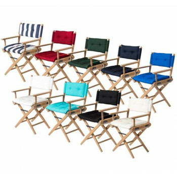 Regisseursstoel, ongeolied teak/rvs