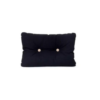 Kussen met knopen - Zwart met beige