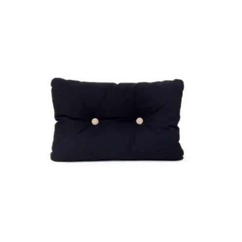 Kussen met knopen - Zwart met beige